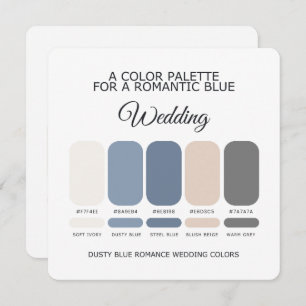 Romantic Dusty Blue Wedding Color Palette Card