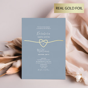 Romantic Dusty Blue Wedding Gold