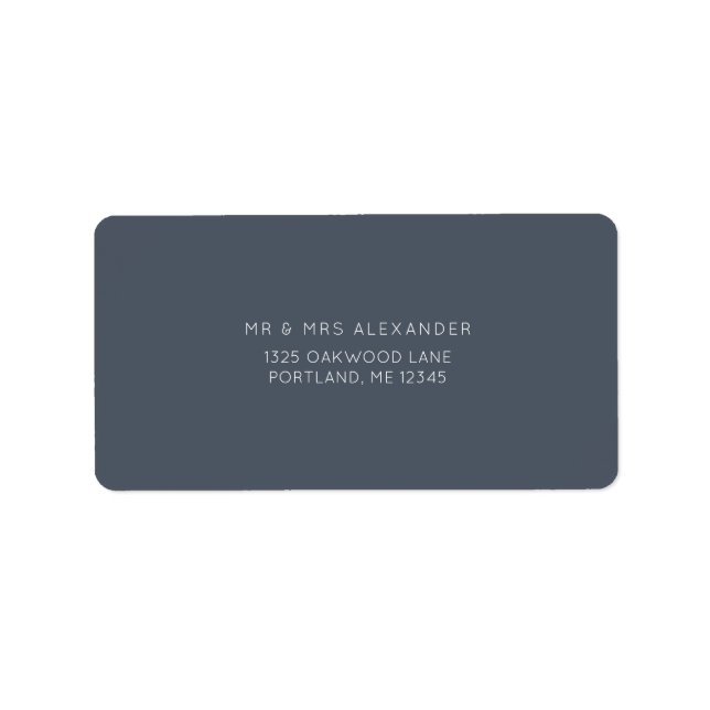 Romantic Dusty Blue Wedding Return Label (Front)