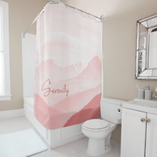 Romantic Dusty Pink Serenity Landscape Photo Shower Curtain