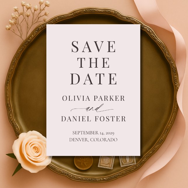 Romantic Dusty Pink Wedding Save the Date (Creator Uploaded)