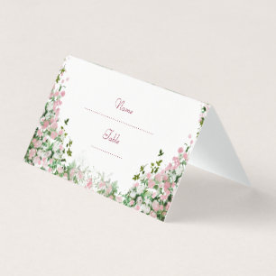Romantic Dusty Rose Floral Folded Name Place Cards
