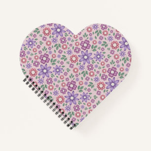 romantic dusty rose pastel floral pattern notebook