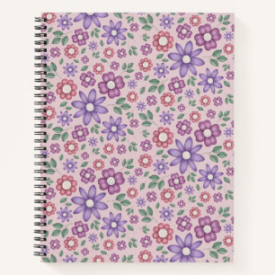 romantic dusty rose pastel floral pattern notebook