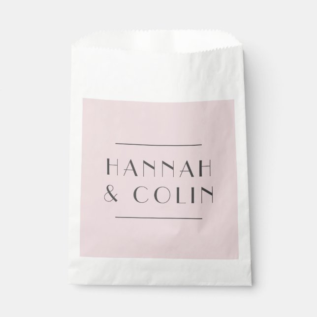 Romantic Dusty Rose Peony Modern Favour Bags (Front)