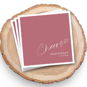 Romantic Dusty Rose Signature Cheers Wedding Napkin