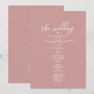 Romantic Dusty Rose Wedding Program Programme