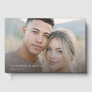 Romantic Earthy Minimalist Photo Guest Book