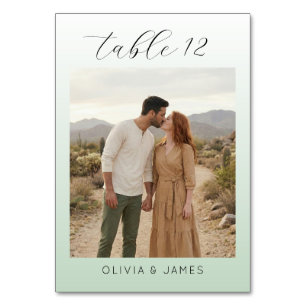 Romantic Earthy Minimalist Photo Table Number