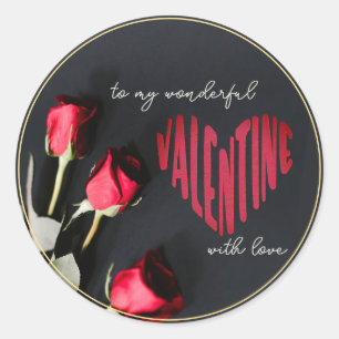 Romantic Editable Valentine Sticker Roses Heart