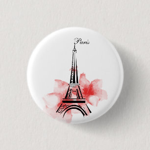 Romantic Eiffel Tower Paris 3 Cm Round Badge