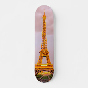 Romantic Eiffel Tower Photography   Paris, France Skateboard