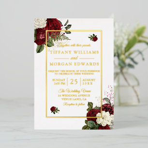 Romantic Elegance: Burgundy & White Floral Wedding