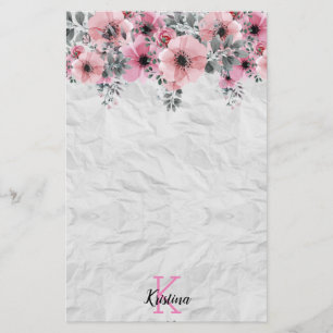 Romantic Elegant Antique Floral Personalised Stationery