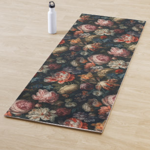 Romantic Elegant Baroque Flowers Oil Painting Yoga Mat