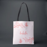Romantic elegant coral pink floral  tote bag<br><div class="desc">Unique simple tote bag featuring romantic and elegant coral pink flowers on light pink background
FOR MORE MATCHING PRODUCTS click on the collection above or contact me.</div>