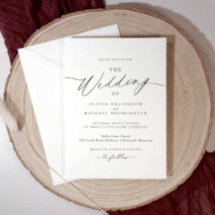 Romantic Elegant Delicate Calligraphy Wedding Invitation