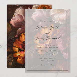 Romantic Elegant Fine Art Floral Painting Wedding Invitation
