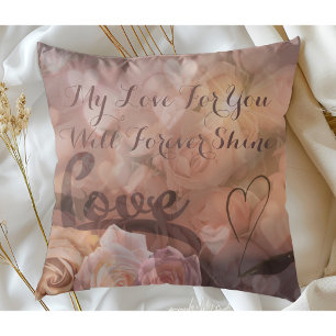 Romantic Elegant Floral Sunset with Cream Roses Cushion