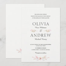 Romantic & Elegant Floral Wedding Invitation