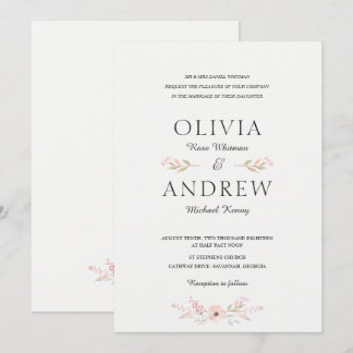Romantic & Elegant Floral Wedding Invitation