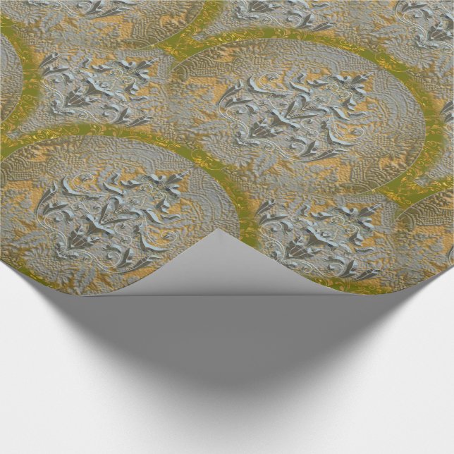 Romantic Elegant French Damask Monarch 30" x 6 Wrapping Paper (Corner)