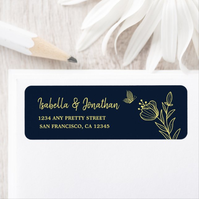Romantic elegant gold flower navy wedding (Insitu)