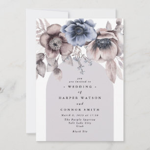 Romantic Elegant Light Airy Winter Floral Wedding Invitation