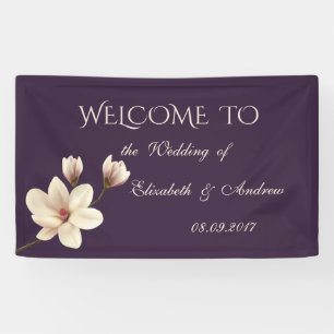 Romantic Elegant Magnolia Wedding Banner