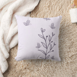 Romantic elegant mauve floral  cushion