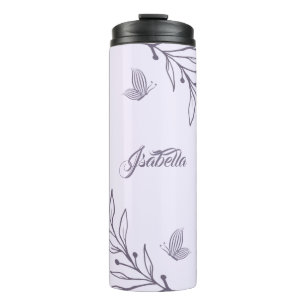 Romantic elegant mauve floral  thermal tumbler