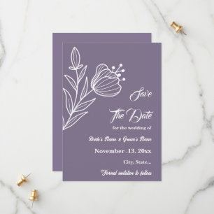 Romantic elegant mauve floral wedding save the date