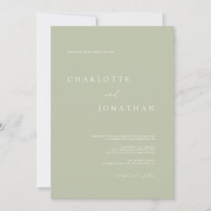 Romantic Elegant Modern Sage Wedding Invitation