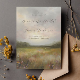 Romantic Elegant Non Photo Fall Wedding Save The Date