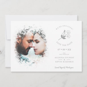 Romantic Elegant Overlay Misty Effect Photo  Save The Date