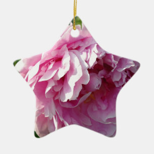 Romantic elegant pink floral Pink Peonies Ceramic Tree Decoration