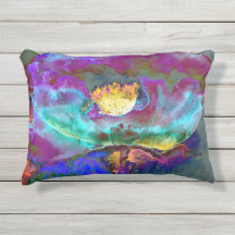 Romantic elegant purple teal flower painting