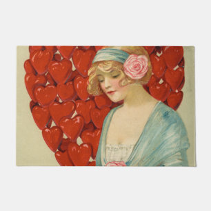 Romantic Elegant Retro Valentine, John Winsch 1910 Doormat
