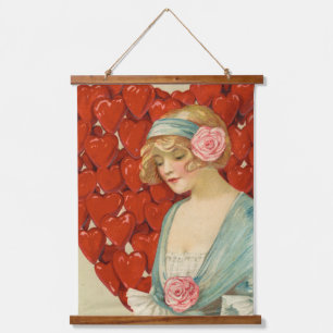 Romantic Elegant Retro Valentine, John Winsch 1910 Hanging Tapestry