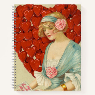 Romantic Elegant Retro Valentine, John Winsch 1910 Notebook