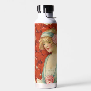 Romantic Elegant Retro Valentine, John Winsch 1910 Water Bottle