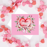 Romantic Elegant Roses and Heart Valentine's Day