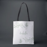 Romantic elegant sage green floral  tote bag<br><div class="desc">Unique simple tote bag featuring romantic and elegant sage green flower 
FOR MORE MATCHING PRODUCTS click on the collection above or contact me.</div>