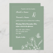 Romantic elegant sage green floral wedding
