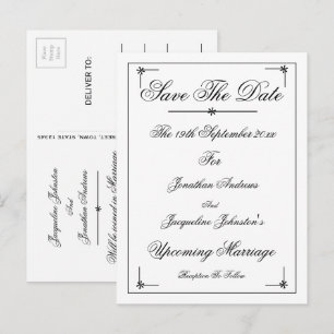 Romantic Elegant Save the Date Invitation Postcard