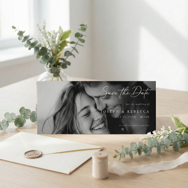 Romantic ELEGANT Script Photo Wedding Save The Date (Creator Uploaded)