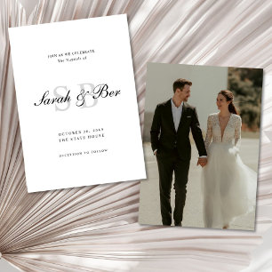 Romantic Elegant Script Wedding Invitation Card