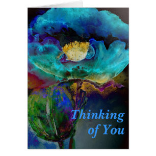 Romantic elegant teal floral watercolor painting