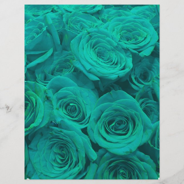 Romantic elegant teal - green  roses (Front)