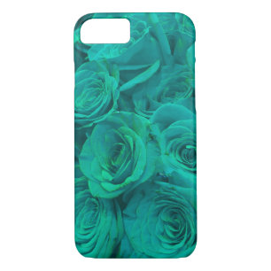 Romantic elegant teal - green  roses iPhone 8/7 case